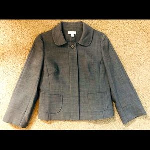 Ann Taylor LOFT 100% Wool Blazer Size 6 Gray Officially workwear with Pockets